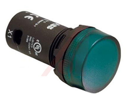 ABB ABB Compact Green LED Push Button, 22mm Cutout, IP66, Round, 230 V, 1.5 A
