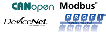 CANopen, MODBUS, PROFIBUS and DeviceNet