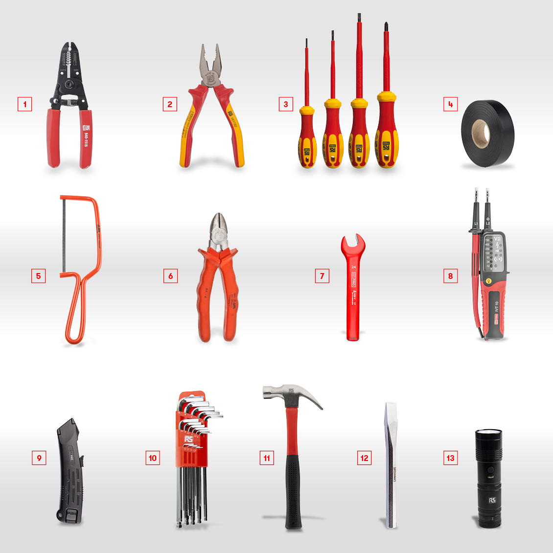 Electrician General Purpose Tool Kit with 13 Indispensable Tools 