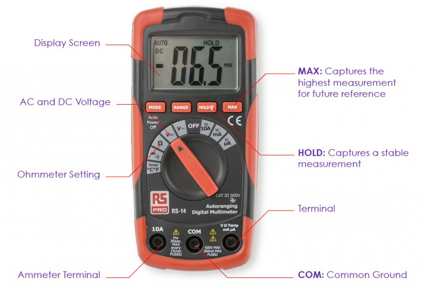 CLAMP ON DIGITAL MULTI TESTER METER TOOL with case LED Audio new test kit