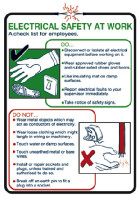 WC76 | Signs & Labels Electrical Safety at Work Safety Wall Chart, PP ...