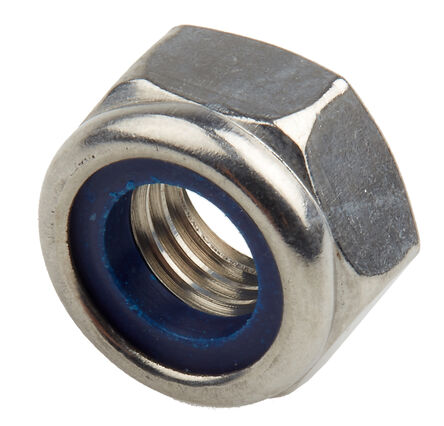 Plain Stainless Steel Nylon Insert Locking Nut, M10, 316, A4