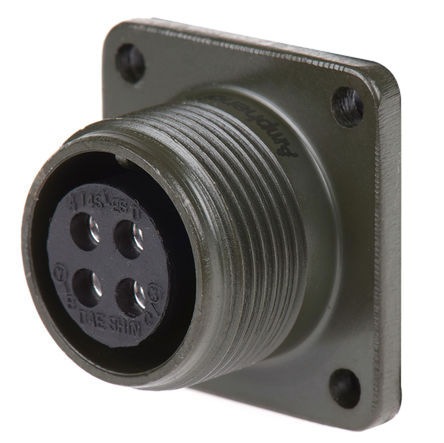 MS3102A-14S-2S | Amphenol 4 Way Box Mount Connector Receptacle, Socket ...