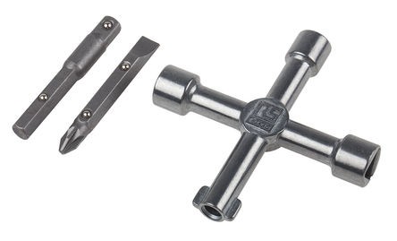RS Pro Zinc Universal Cabinet Cross Wrench Key