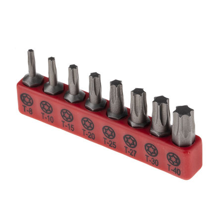 8 Piece Alloy Steel T8 → T40 Torx Driver Bit