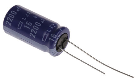 Nippon Chemi-Con 2200μF 16 V dc Aluminium Electrolytic Capacitor K25, LXZ Series 7000h 12.5 x 25mm