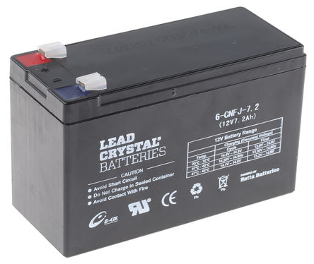 6-CNFJ-7.2 | Betta Batteries 6-CNFJ-7.2 Lead Crystal Battery 12V, 7.2Ah ...