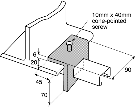 P 1796 | Unistrut Steel 0.36kg Window Bracket, Fits Channel Size 41 x ...