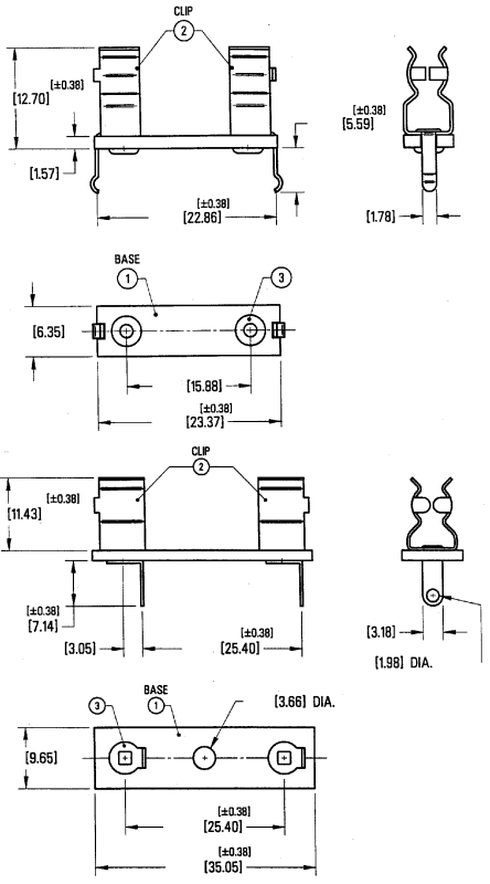 3527 | PC snap-in 5x20 fuse holder,6.3A | Keystone