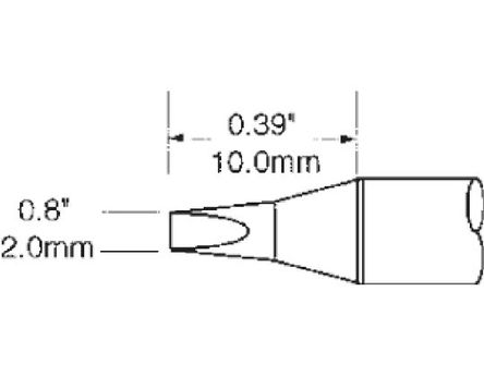 SFV-CH20 | Metcal 2 mm Straight Chisel Soldering Iron Tip | Metcal