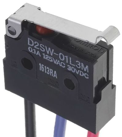 SPDT-NO/NC Simulated Roller Lever Microswitch, 100 mA @ 30 V dc