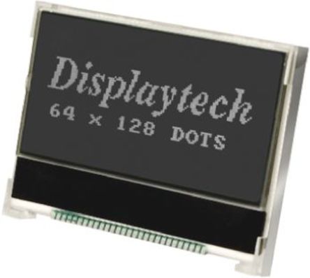 Displaytech 64128K GC BW-3 Graphic Transflective LCD Monochrome Display Black, LED Backlit, 128 x 64pixels